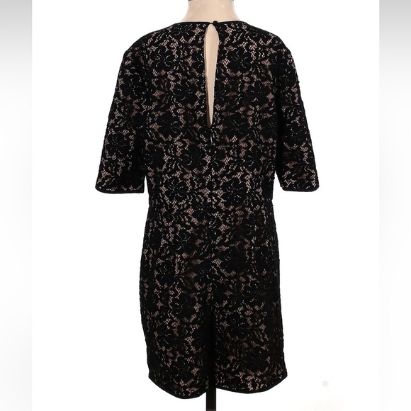 BCBGMAXAZRIA Haile Lace Romper Black Overlay Short Sleeve Women’s Size Small S - Picture 5 of 10
